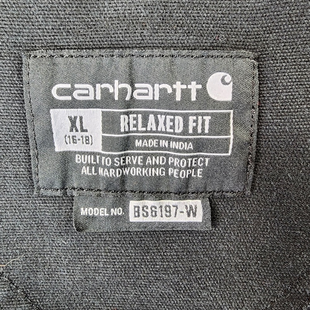 Carhartt Shortall Womens XL Black Rugged Flex Canvas Bib Relaxed Fit BS6197-W - Picture 12 of 13